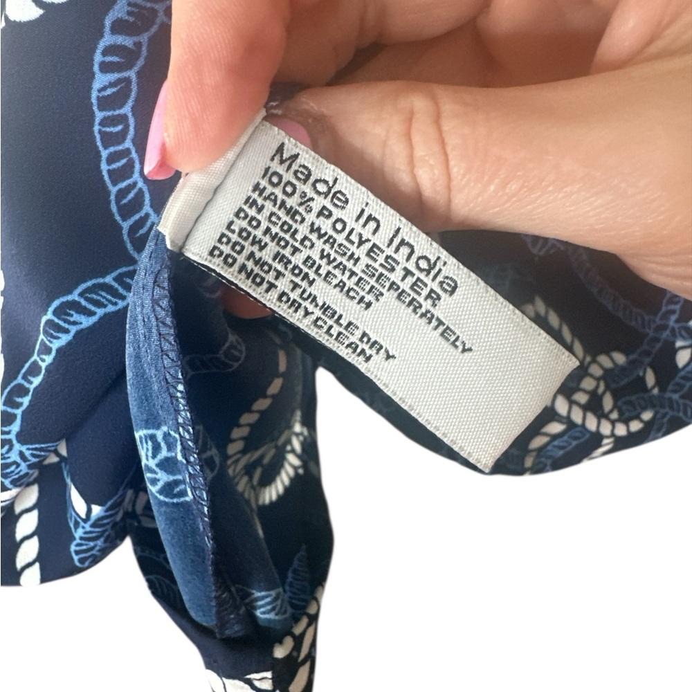 Buckhead Betties Navy Blue & White Nautical Print Sleveless Top, Women's Size XL - Picture 7 of 7